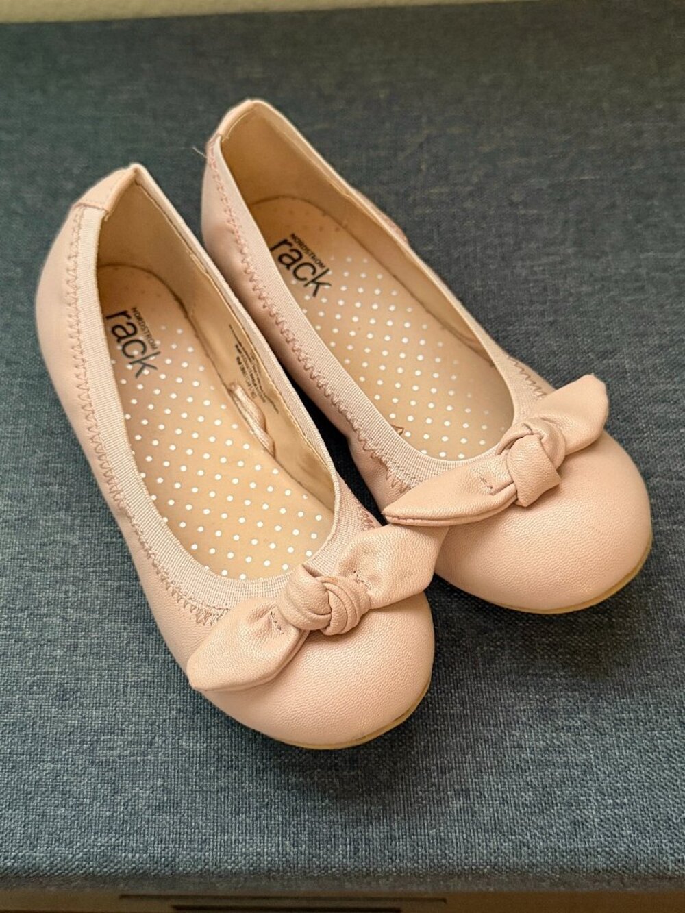 Kids' Nordstrom Rack Pink Bow Ballet Flats, Size 13M